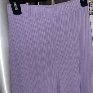 Boohoo Lavender Ribbed Flowy Pants